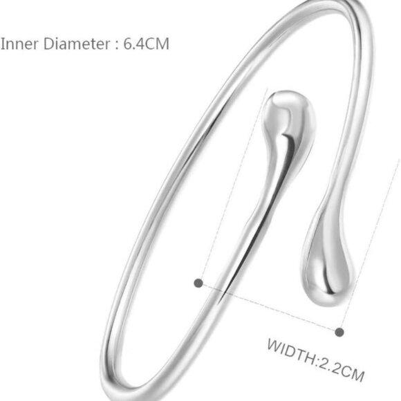 Silver Plated Bracelet Shining Bangle Bracelets Silver - Picture 3 of 7